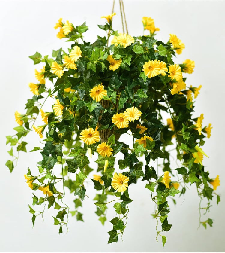 Kunstmatige ochtendgloriarank, 35 in, 44 bloemen, uv-bestendig