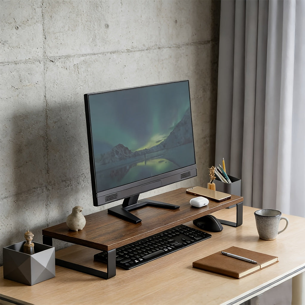Foldable Wooden Laptop & Tablet Holder with Ergonomic Desk Design - Euroselle