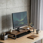 Foldable Wooden Laptop & Tablet Holder with Ergonomic Desk Design - Euroselle