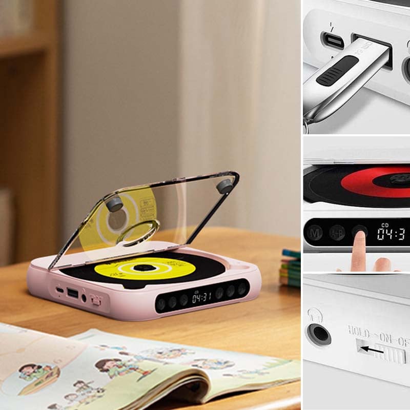 Lettore CD ricaricabile — Bluetooth 5.3, MP3/CD-R, USB-C, 3.5mm