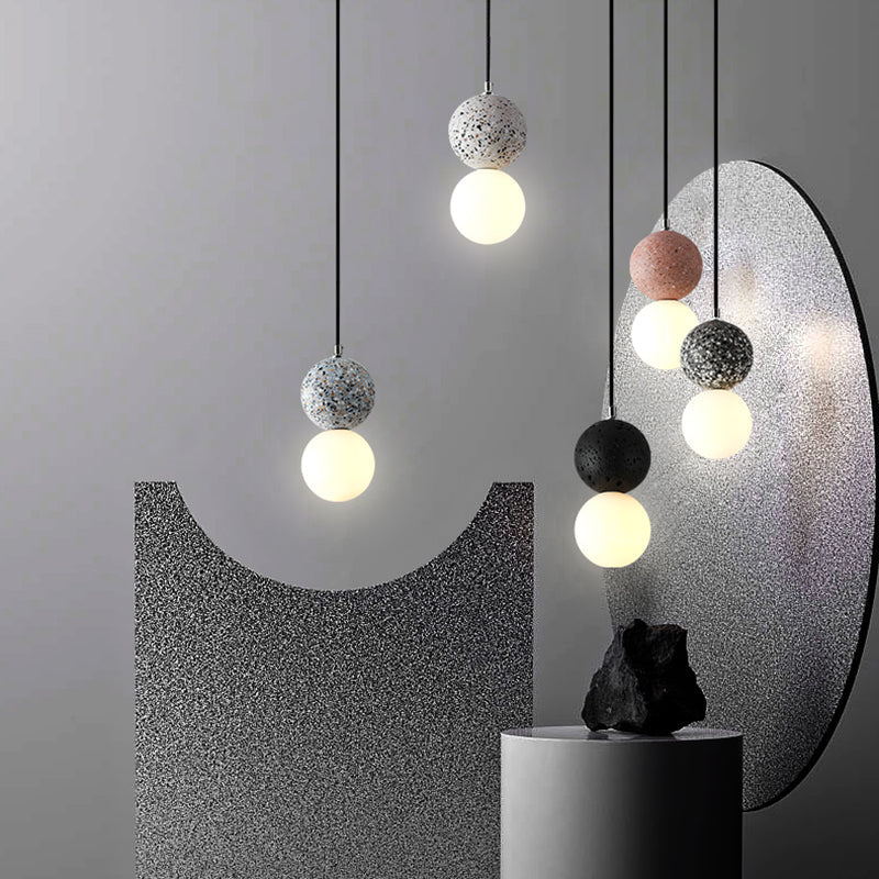 LumaNova Modern Bulbs Small LED Pendant Lamps Black White Glass Dining Table