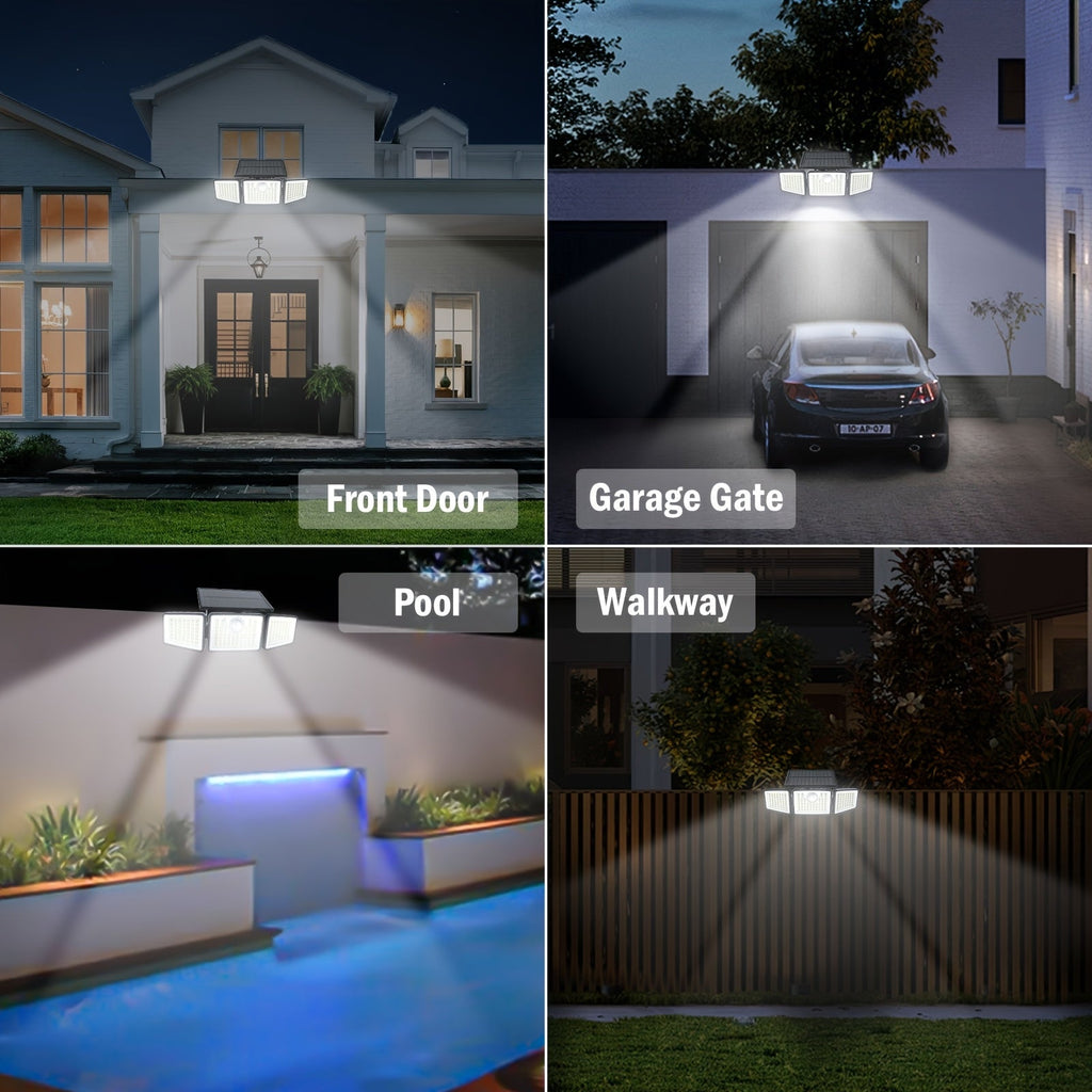 2500 Lm Solar Outdoor Area Lights, 3 Modes, Motion Activated - Euroselle