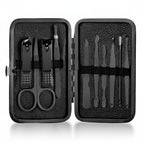 15-teiliges klassisches schwarzes Nagelpflege-Set für Hände, Füße & Gesicht, Werkzeuge aus Edelstahl - Euroselle