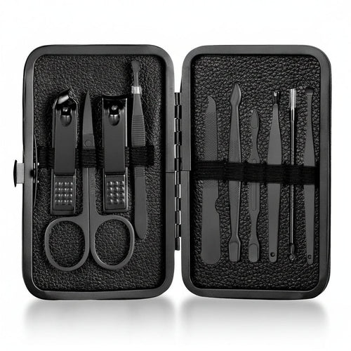 Set classique de 15 pièces pour soins des ongles mains, pieds et visage, outils en acier inoxydable - Euroselle