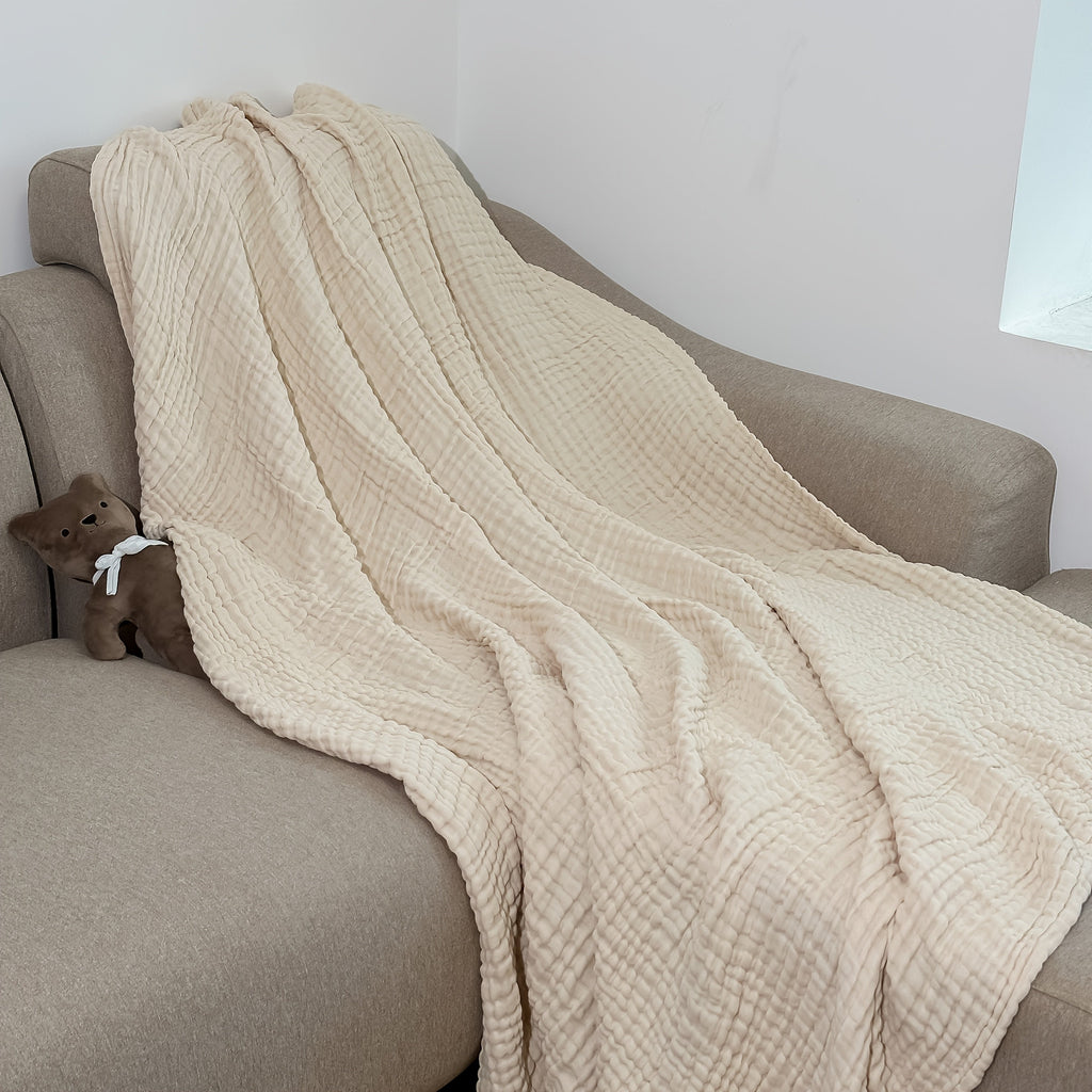 Ultra-Breathable 6-Layer Cotton Gauze Blanket for Year-Round Comfort - Euroselle