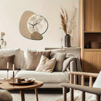 Designer Wooden Wall Clock with Golden Highlights - Euroselle