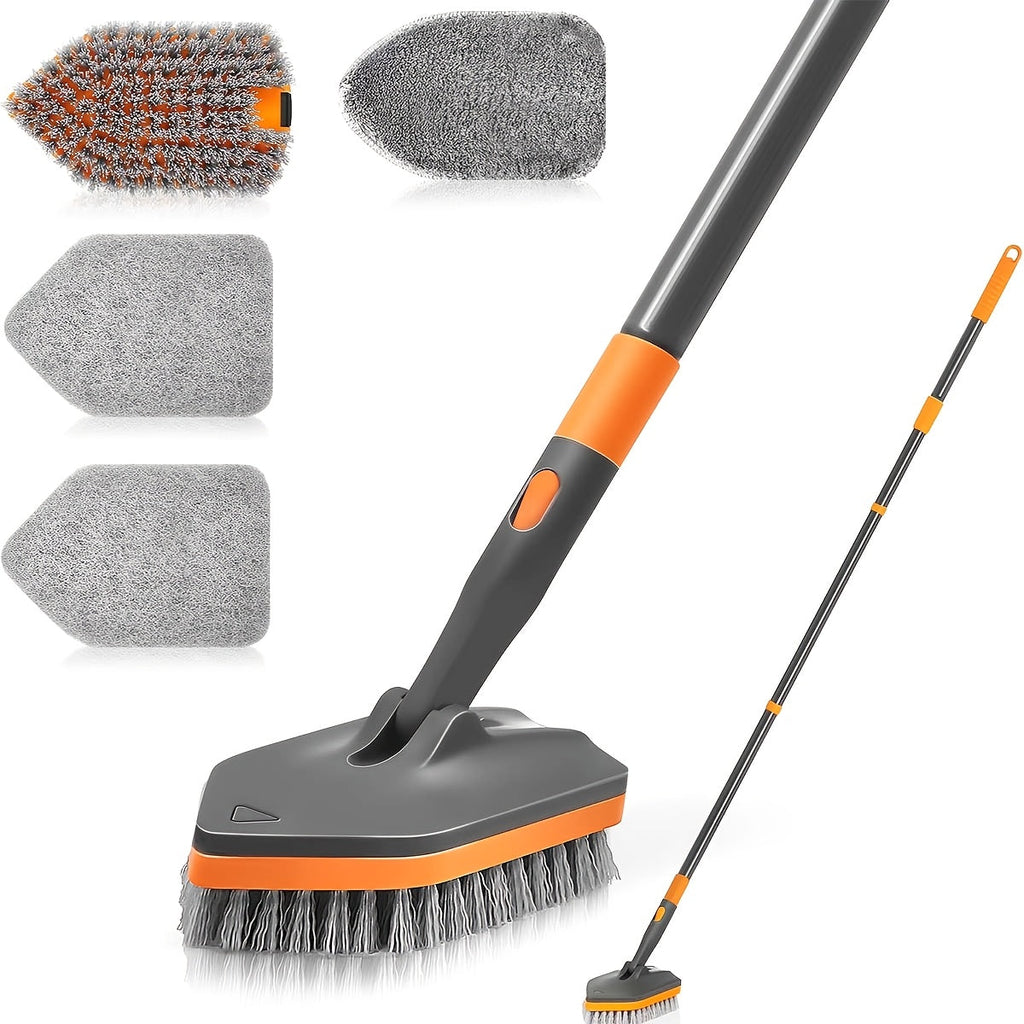 Detachable Bathroom Brush with Dual Bristles, Ideal for Floor & Tile Cleaning - Euroselle