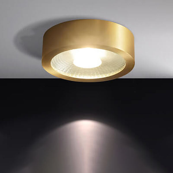 מנורת תקרה שקועה ועגולה עם LED, פרופיל נמוך במיוחד, 5 in, גימור נחושת
