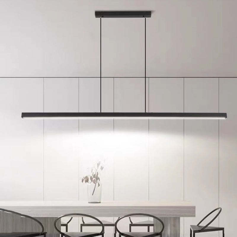 Novare | Modern Linear Metal LED Pendant Light in Black and Brown