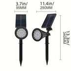 Outdoor Solar Landscape Lights 2-Pack LED Spotlights with 3-Level Dimming & IP44 Waterproof - Euroselle