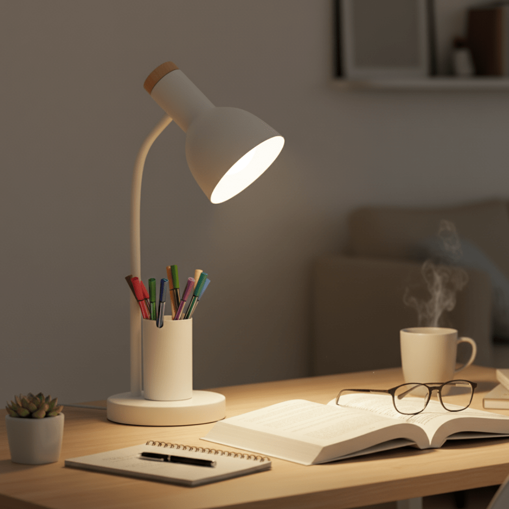LumaNest LED Desk Lamp — Pen Holder, 3 Color Modes