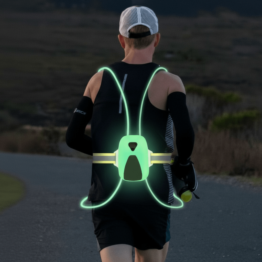 LumaSafe ledreflecterend vest — 6 kleurmodi, aanpasbare zichtbaarheid