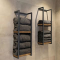 Toallero de pared de acero inoxidable — soporte de 2 niveles