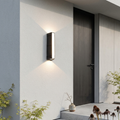 Black Rectangular LED Wall Sconce — Up Down Vertical Exterior Lighting