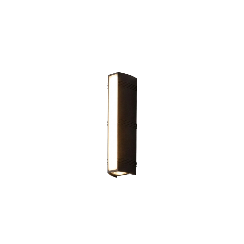 Black Rectangular LED Wall Sconce — Up Down Vertical Exterior Lighting