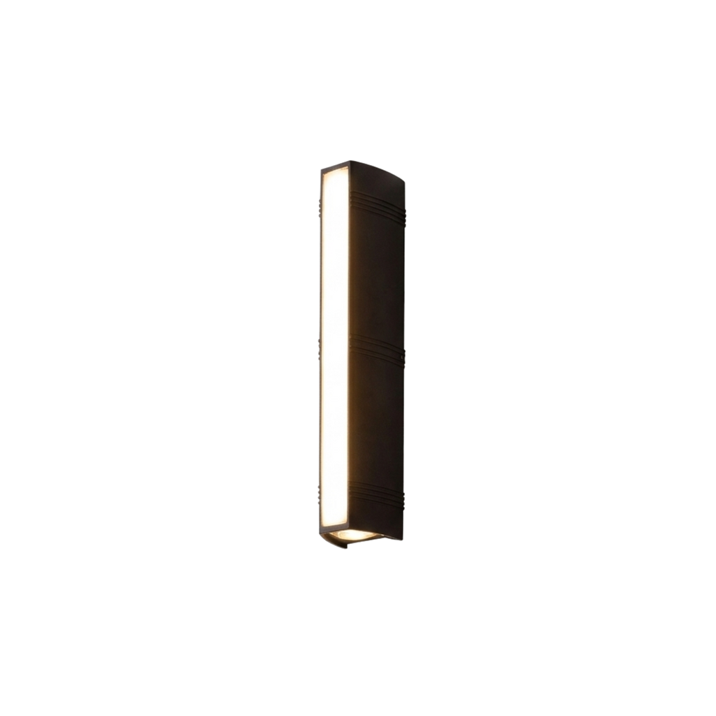 Black Rectangular LED Wall Sconce — Up Down Vertical Exterior Lighting