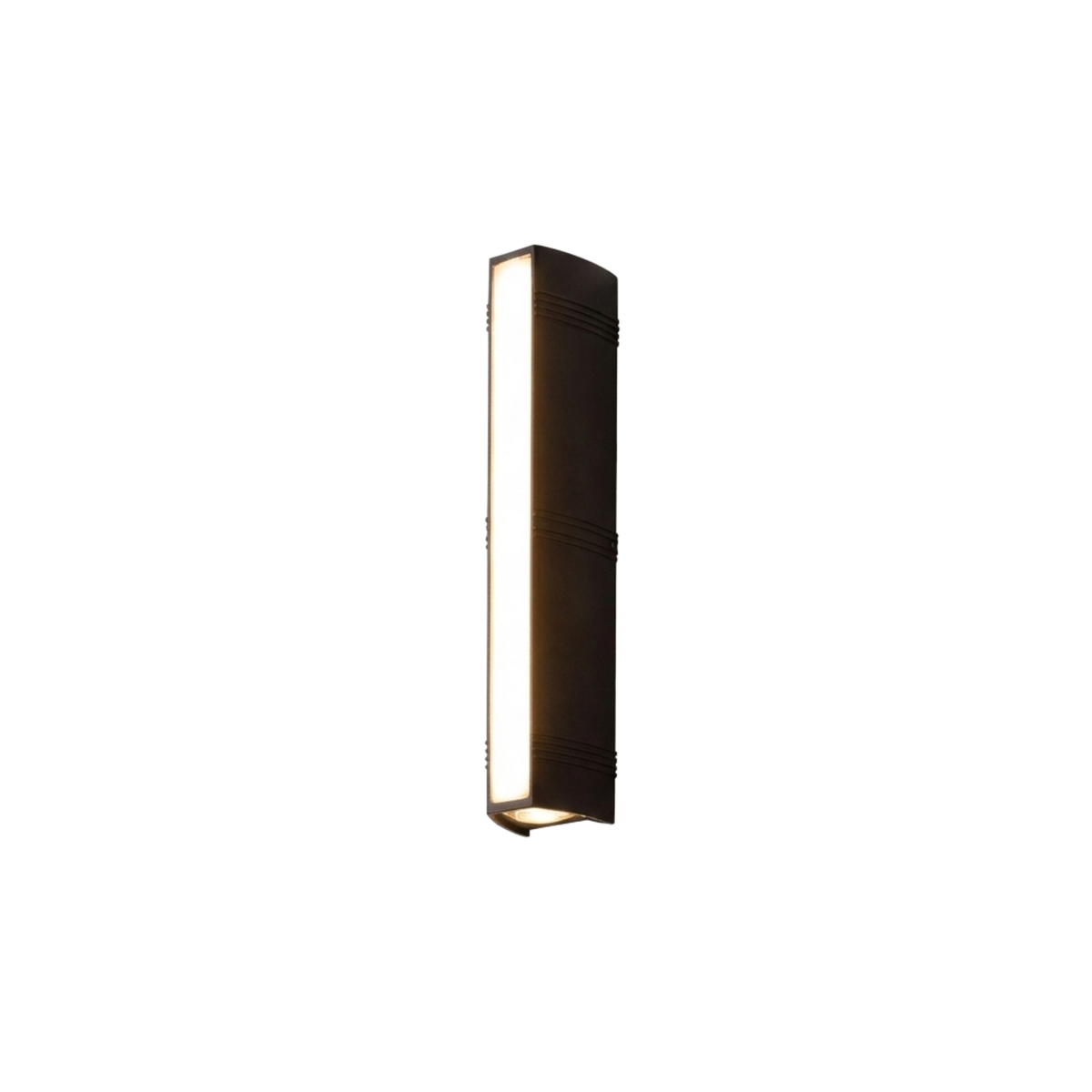 Black Rectangular LED Wall Sconce — Up Down Vertical Exterior Lighting