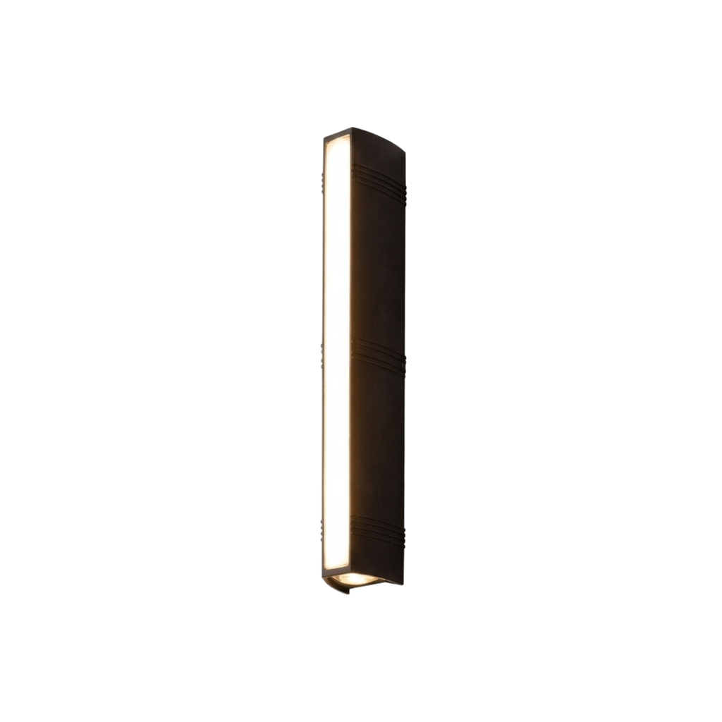 Black Rectangular LED Wall Sconce — Up Down Vertical Exterior Lighting