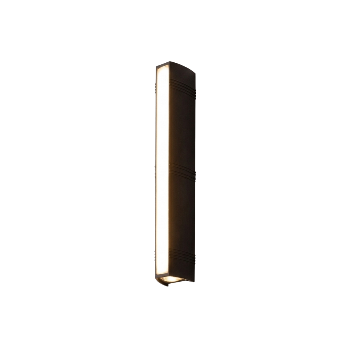 Black Rectangular LED Wall Sconce — Up Down Vertical Exterior Lighting