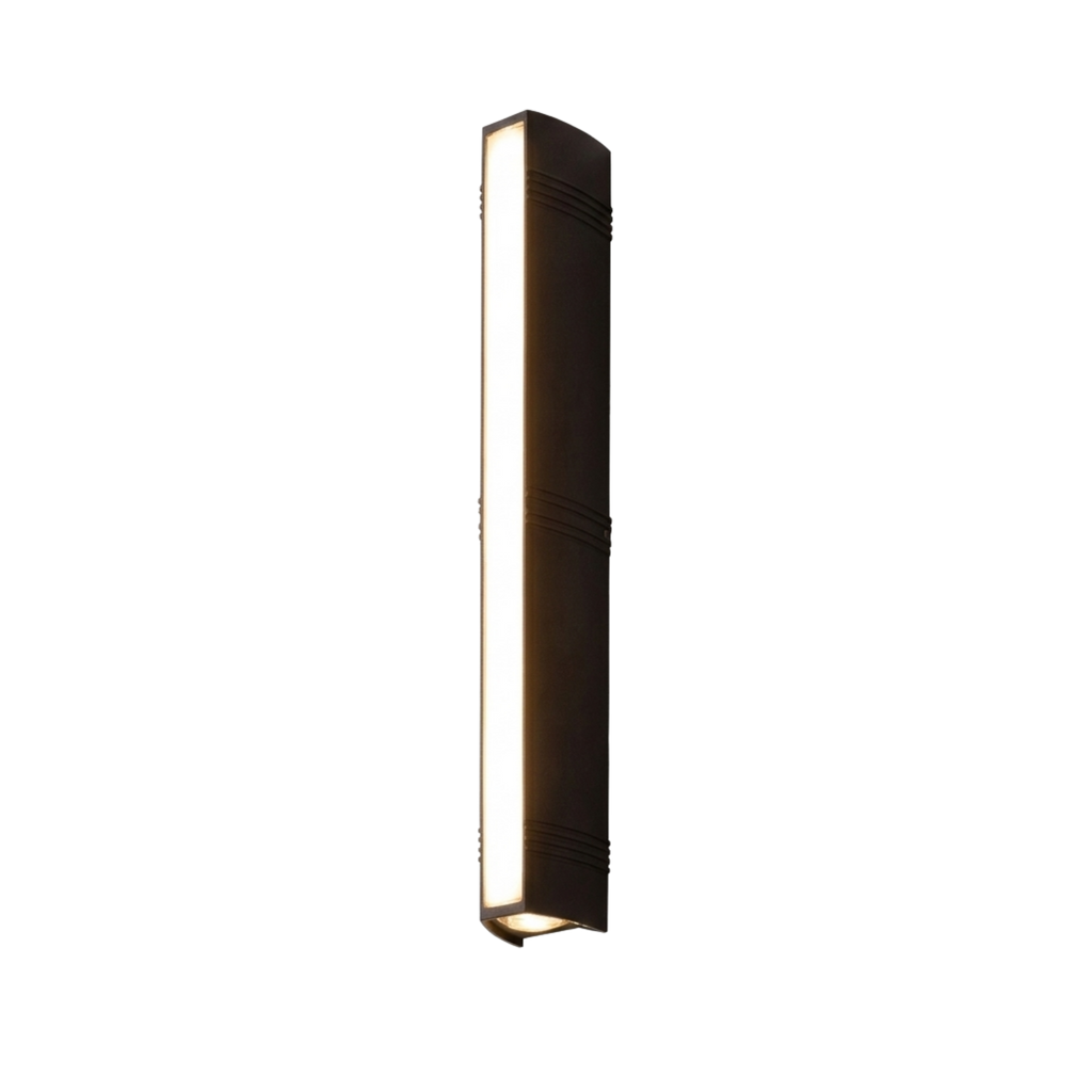 Black Rectangular LED Wall Sconce — Up Down Vertical Exterior Lighting