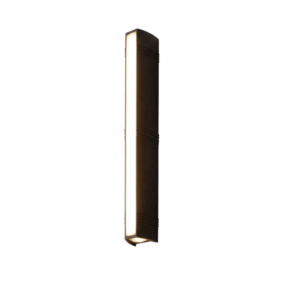Black Rectangular LED Wall Sconce — Up Down Vertical Exterior Lighting