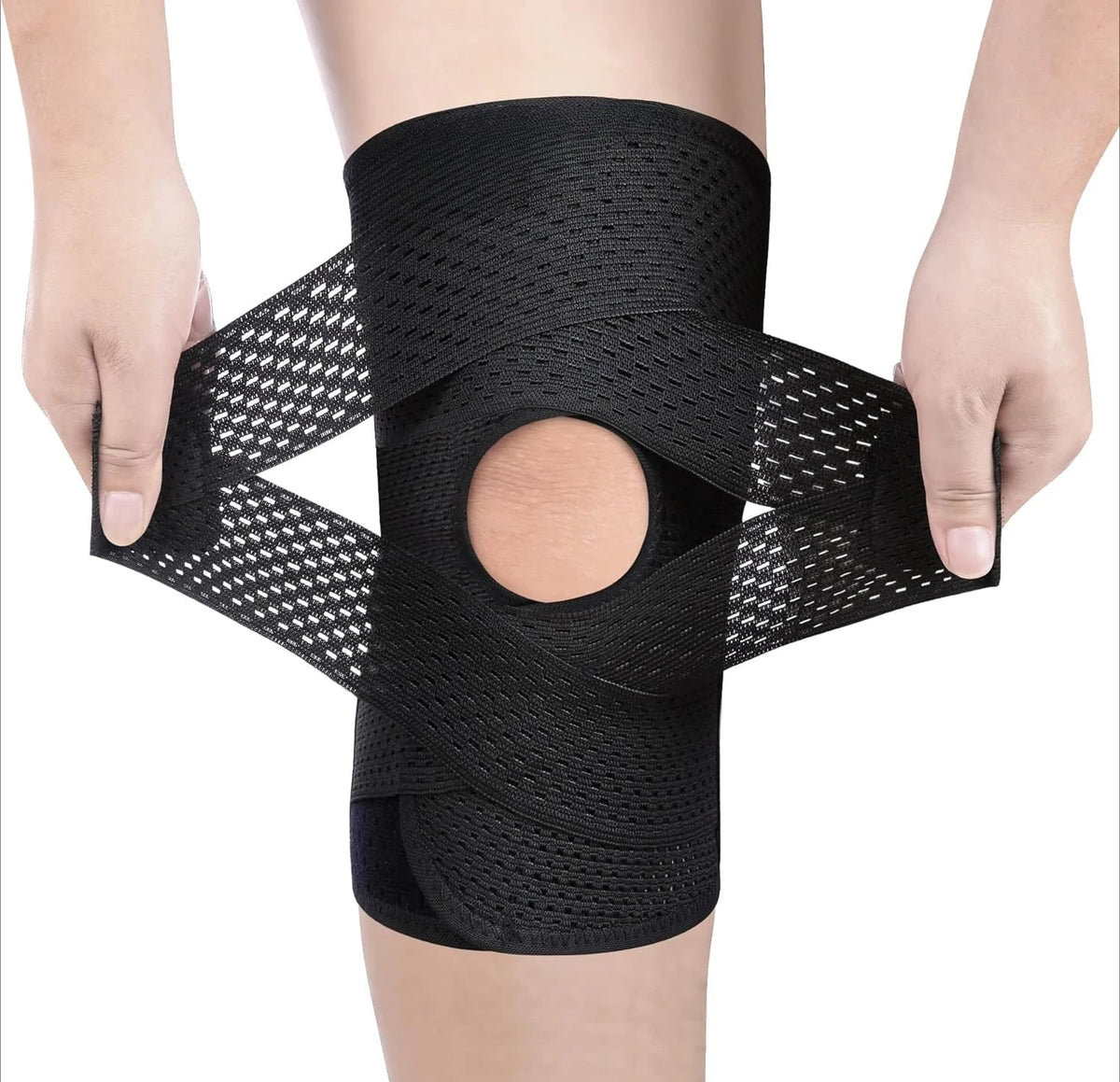 Verstellbare Knie-Kompressionsbandage — Stützsystem mit Klettverschluss