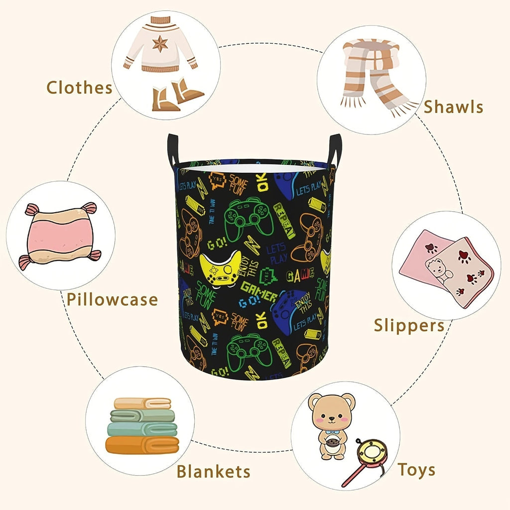 Foldable Game Controller Laundry Storage Basket - Euroselle