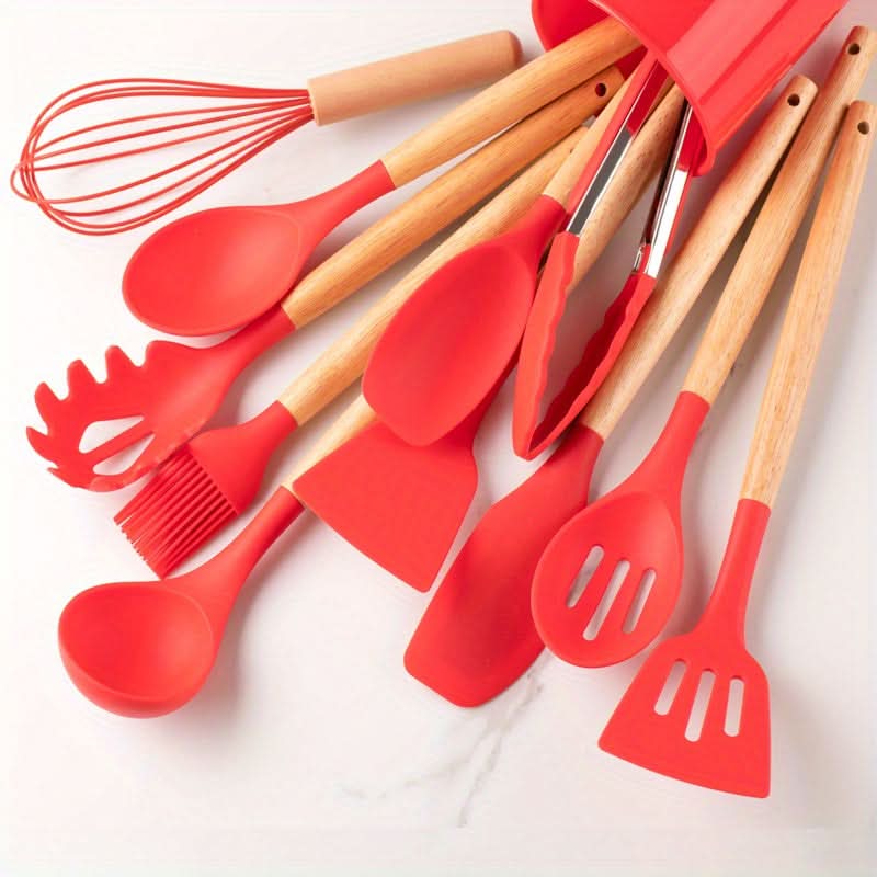 12-Piece Silicone Kitchen Utensil Set — Heat Resistant, BPA Safe