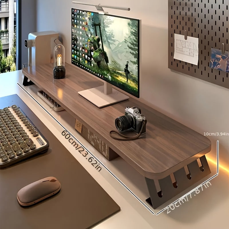 Alzata per Monitor in Legno Salvaspazio per Ufficio a Casa e Uso con Laptop - Euroselle