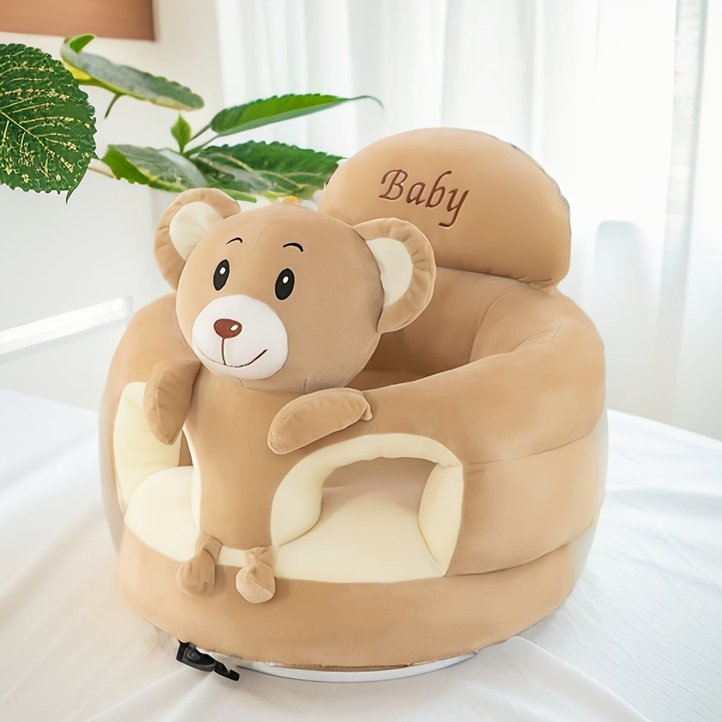 Cadeira de peluche com animal para bebé aprender a sentar-se — cadeira com encosto macio