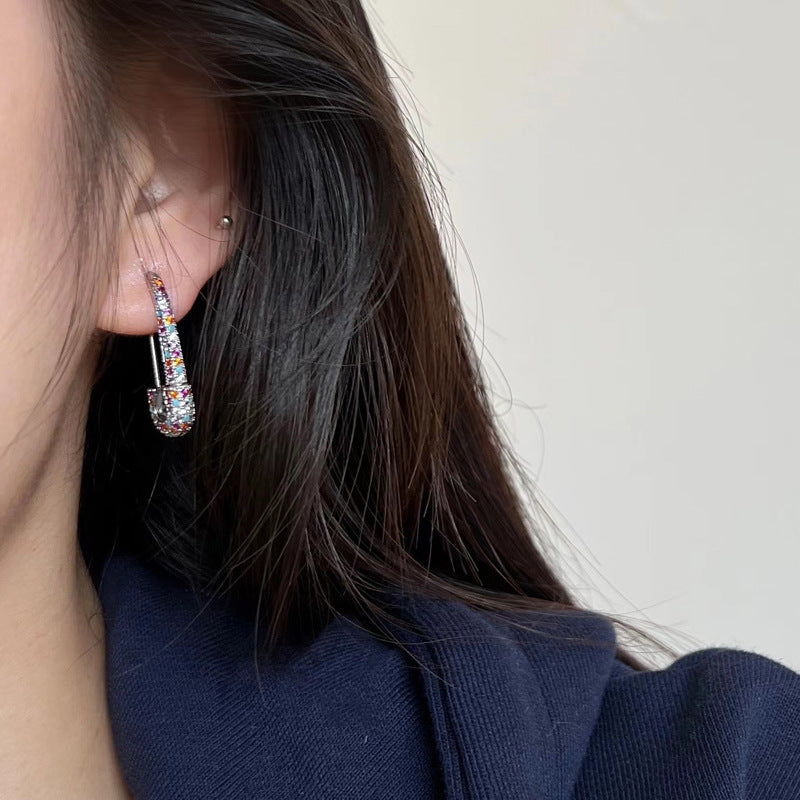 Boucles d'oreilles Luxe en Zircon - Élégance Dopamine Multicolore