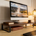 Foldable Wooden Laptop & Tablet Holder with Ergonomic Desk Design - Euroselle