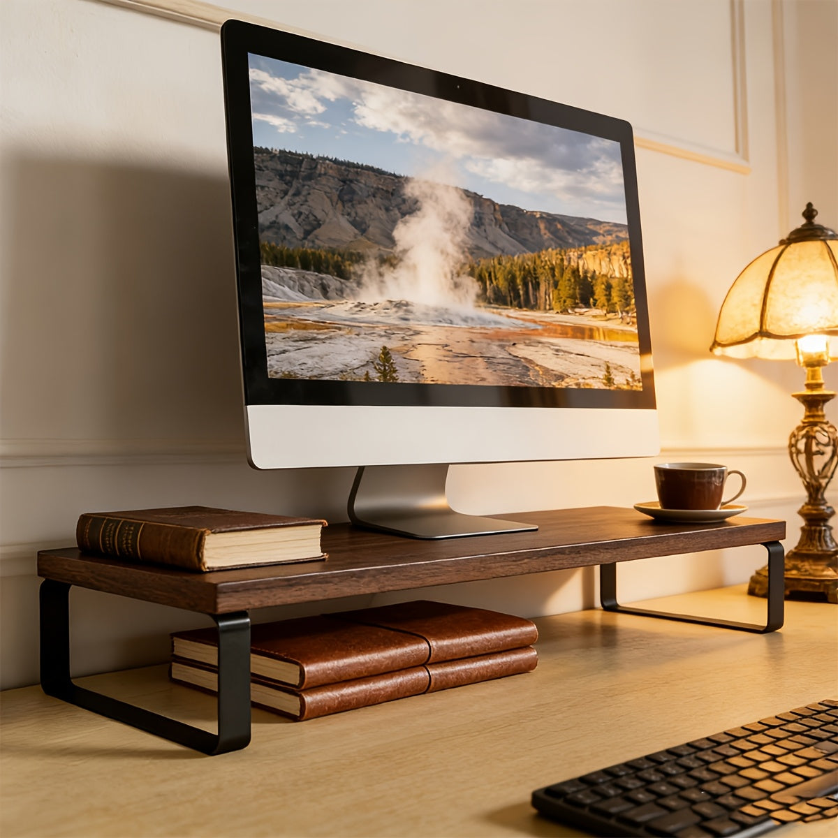 Foldable Wooden Laptop & Tablet Holder with Ergonomic Desk Design - Euroselle