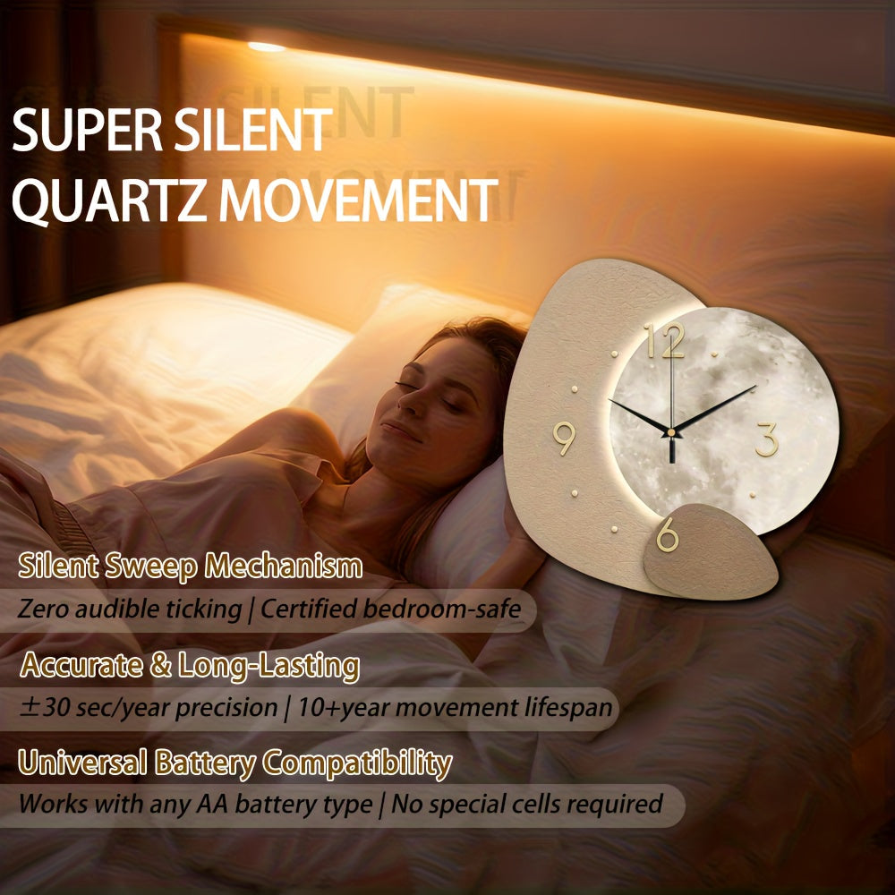 Designer Wooden Wall Clock with Golden Highlights - Euroselle