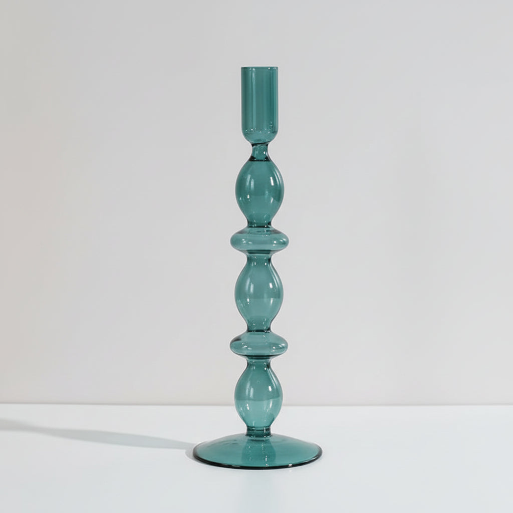 Minimalist Glass Candle Holder Vase Decorative Art Piece - Euroselle