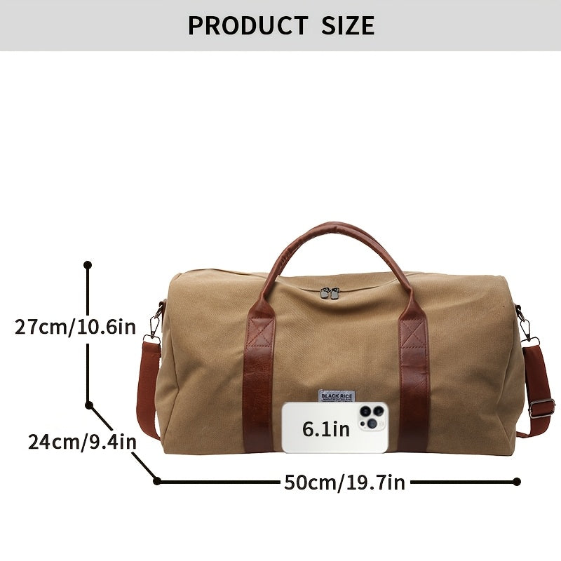 Large Capacity Vintage Washed Travel Duffel Bag Multi-Purpose Organizer - Euroselle