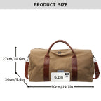 Large Capacity Vintage Washed Travel Duffel Bag Multi-Purpose Organizer - Euroselle
