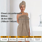 Minimalist Solid Bathrobe and Towel Set Lightweight Quick-Dry Easy Bath Wrap Essentials - Euroselle