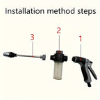 High-Pressure Garden Water Gun with Foam Cannon and Long Handle Sprayer - Euroselle