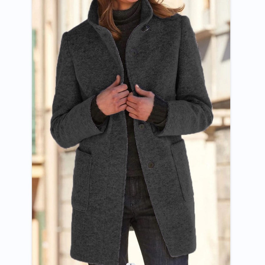 Manteau Slim à Longueur hanches revers
