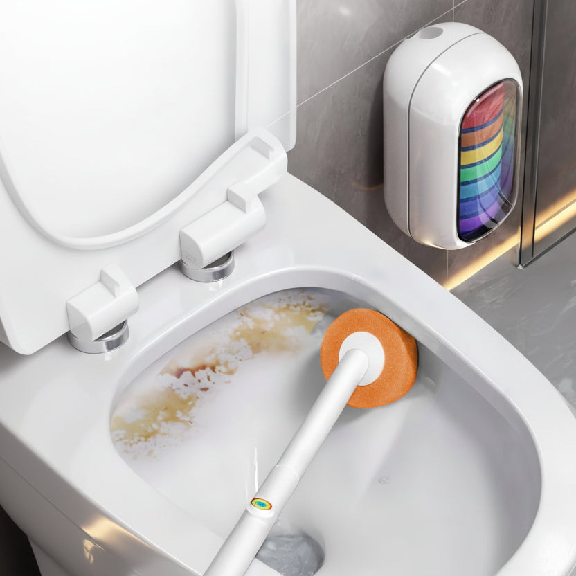 Space-Saving Toilet Brush with Durable Plastic Base - Euroselle