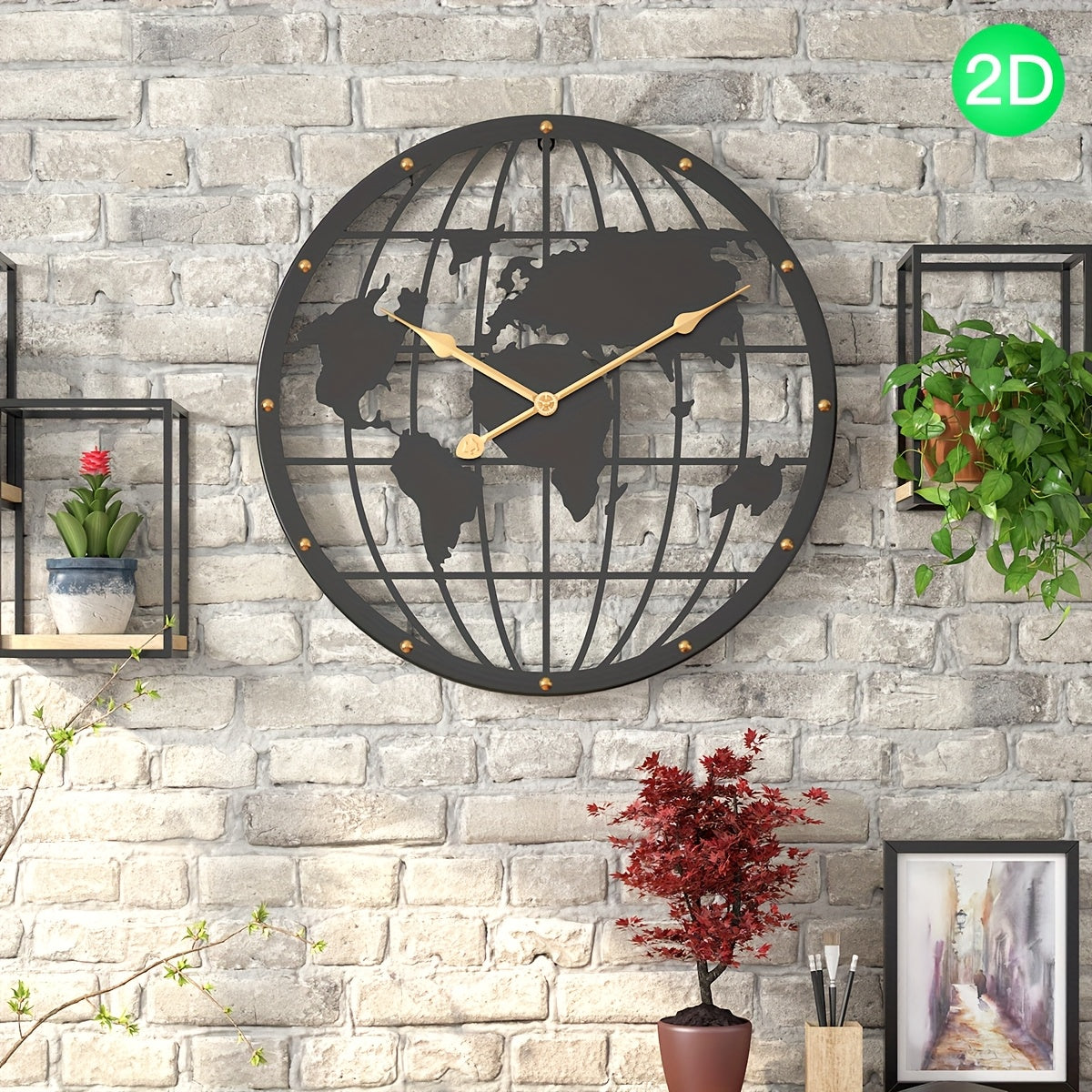40CM Openwork 2D Metal Wall Clock - Euroselle