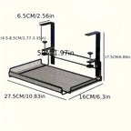 Adjustable Metal Desk Rack with No-Drill Hanging Organizer - Euroselle