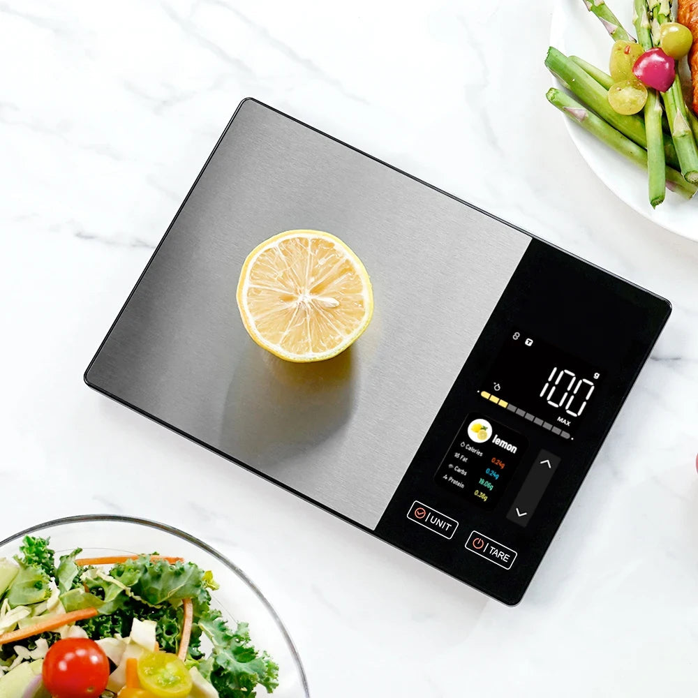 Digital köksvåg för näringsvärden — spårning av makronutrienter, färgdisplay