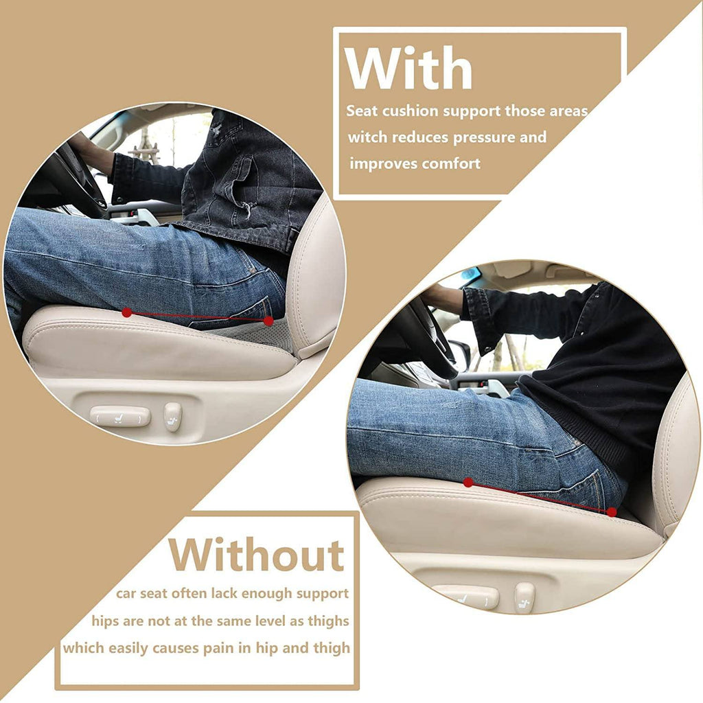 Memory Foam Driver Booster Seat Pad — 3.5-Inch Lift, Lumbar Support