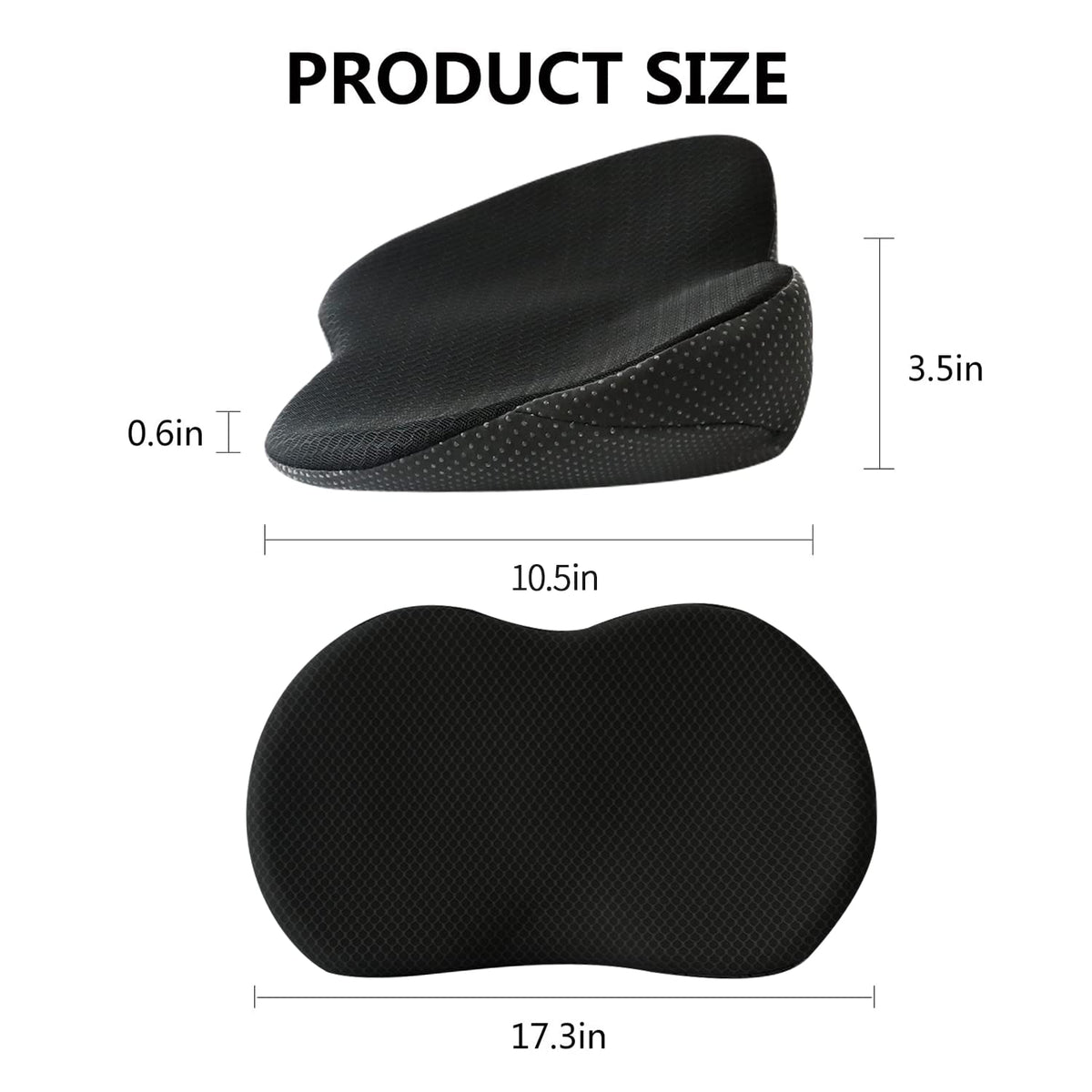 Memory Foam Driver Booster Seat Pad — 3.5-Inch Lift, Lumbar Support