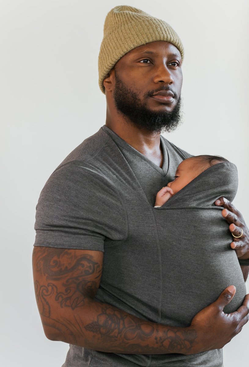 Handsfree draagshirt voor baby's van katoenmix — toegang voor borstvoeding