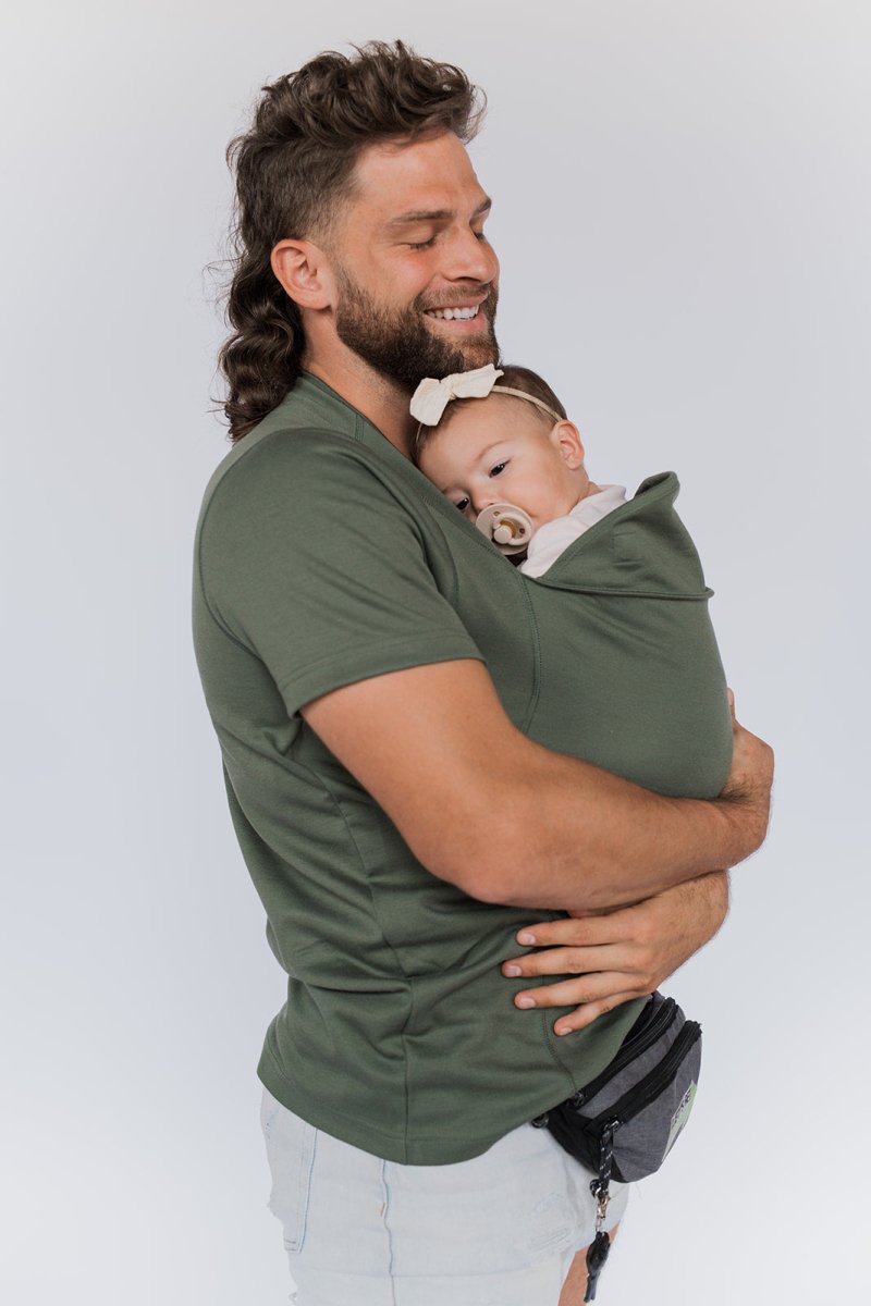Handsfree draagshirt voor baby's van katoenmix — toegang voor borstvoeding