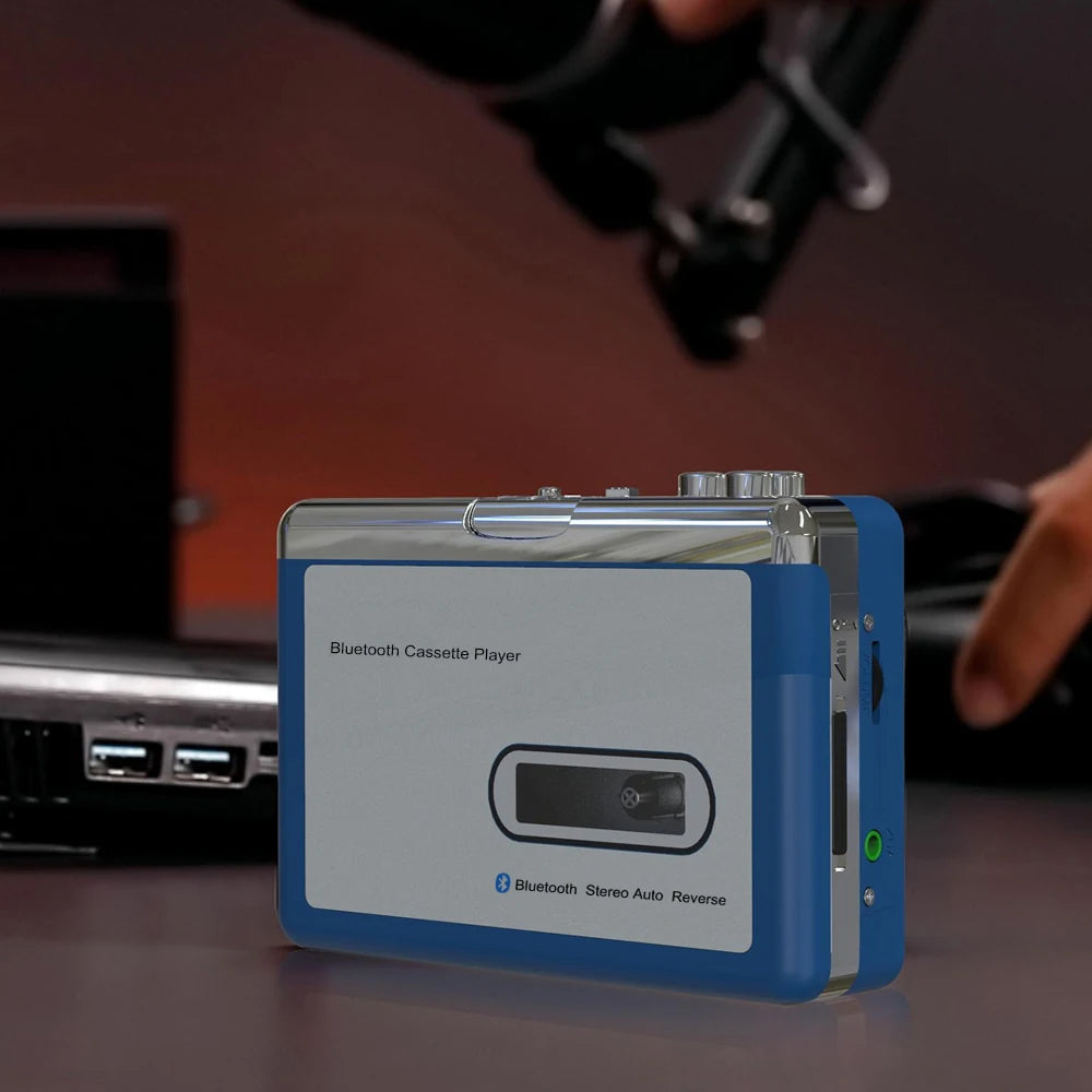 Portable Bluetooth Cassette Player — Auto-Reverse Tape Deck