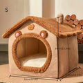 Maison pour chat fermée et chaude avec lit en peluche pour le confort hivernal - Euroselle
